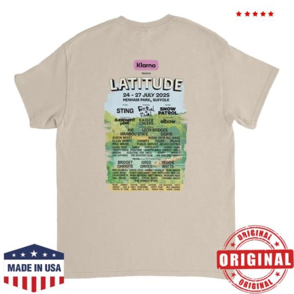 Latitude Festival Merch Store Shop Latitude 2025 Line-Up Sand T-Shirt