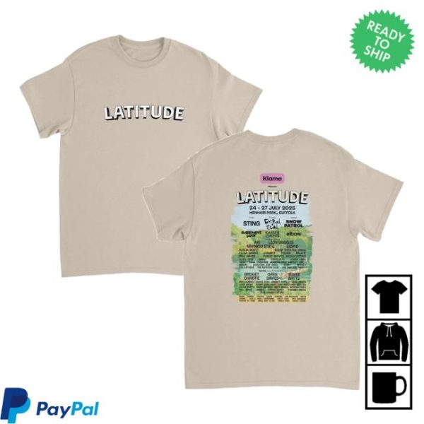 Latitude Festival Merch Store Shop Latitude 2025 Line-Up Sand T-Shirt