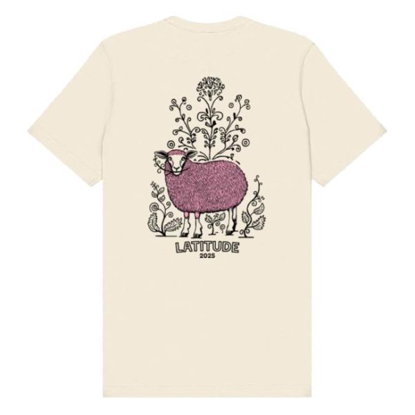 Latitude Festival Merch Store Shop Latitude 2025 Pink Sheep Natural T-Shirt