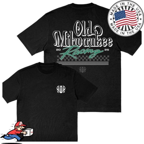 Old Milwaukee Store Merch Neon Drift Racing Black Tee
