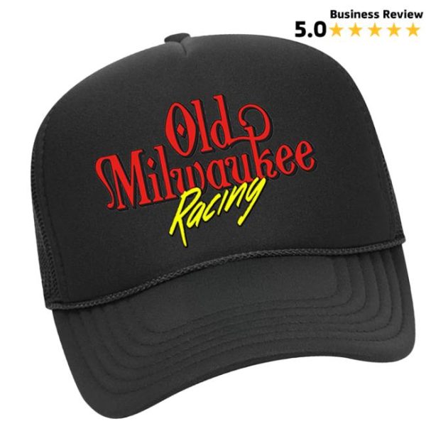 Old Milwaukee Store Merch Racing Black Trucker Hat