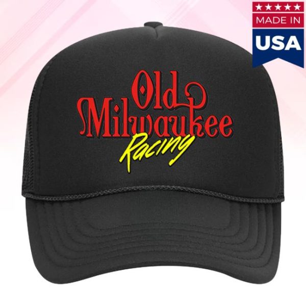 Old Milwaukee Store Merch Racing Black Trucker Hat