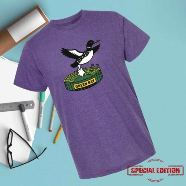 Minnesota Store Merch Loon Pooping On Green Bay Minnesota T-Shirt
