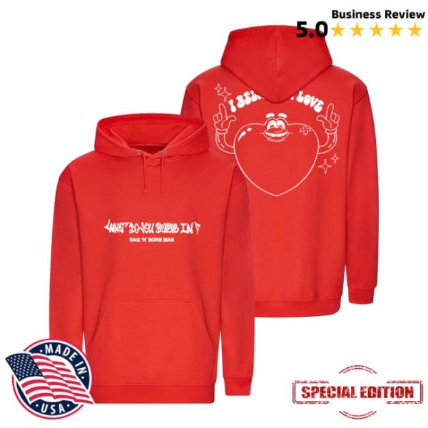 Ragnboneman Store Merch I Believe In Love Red Hoodie