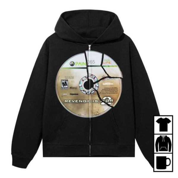 Revenge Store Merch No Russian Zip Black Hoodie