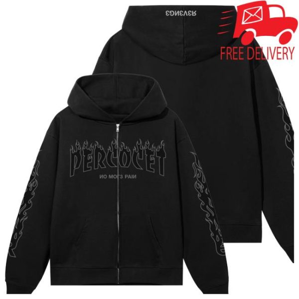 Revenge Store Merch Percocet Zip Black/Grey Hoodie