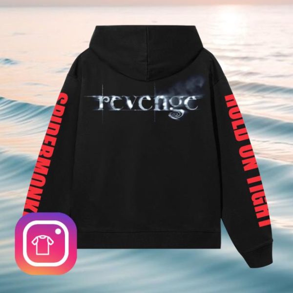 Revenge Store Merch Spider Monkey Zip Black/Red Hoodie
