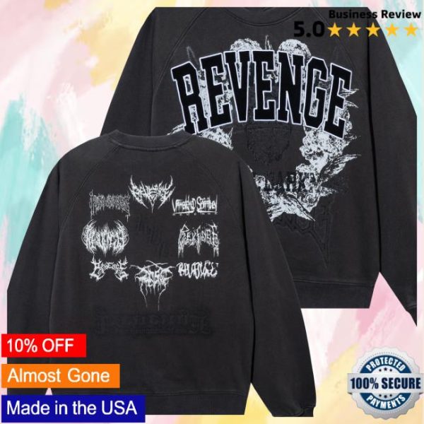 Revenge Store Merch Alumni Crewneck Washed Black