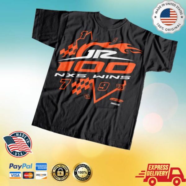 Jrnation Shop Jr Motorsports 100 Wins Black T-Shirt