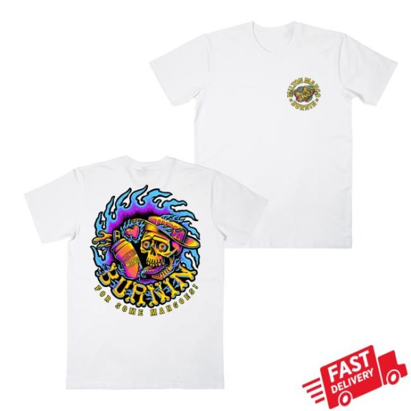Milton Mango Store Merch Burnin’ 2 White Tee