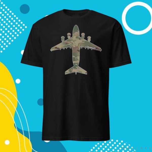 Mach2gear Store Merch C-17 Globemaster Ocp Camo Silhouette T-Shirt