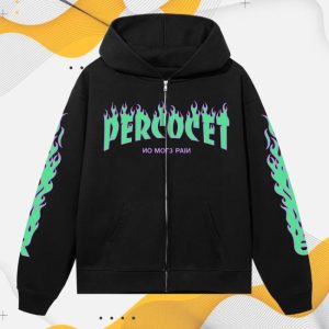 Revenge Official Store Merch Shop Percocet Zip Black Green