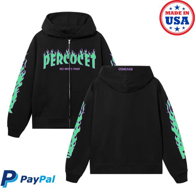 Revenge Official Store Merch Shop Percocet Zip Black Green - Newest Fashion Trends