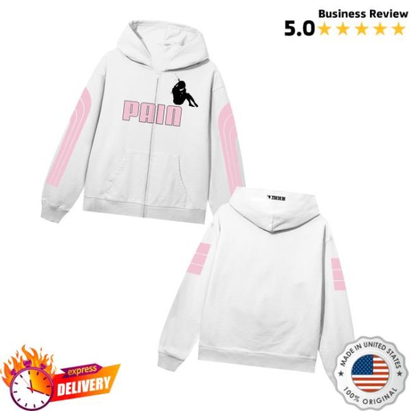Revenge Merch Forever Faster Zip White Pink