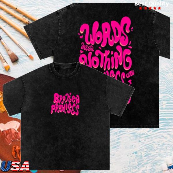 Broken Promises Store Merch Bubblegum Snow Washed Tee