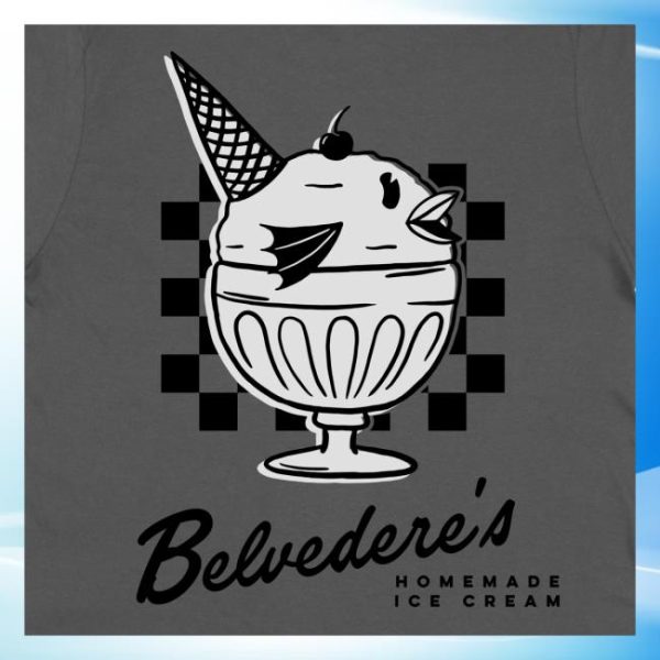 Mythical Store Merch Belvedere’s Ice Cream Shop Cookies &Cream Tee