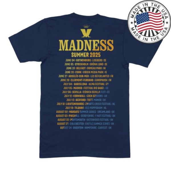 Madness Store Merch Madness Summer 2025 Tour T-Shirt Navy