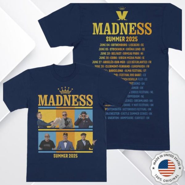 Madness Store Merch Madness Summer 2025 Tour T-Shirt Navy
