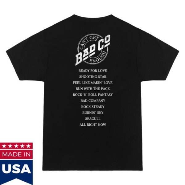 Bad Company Store Merch Can’t Get Enough Chest Logo T-Shirt