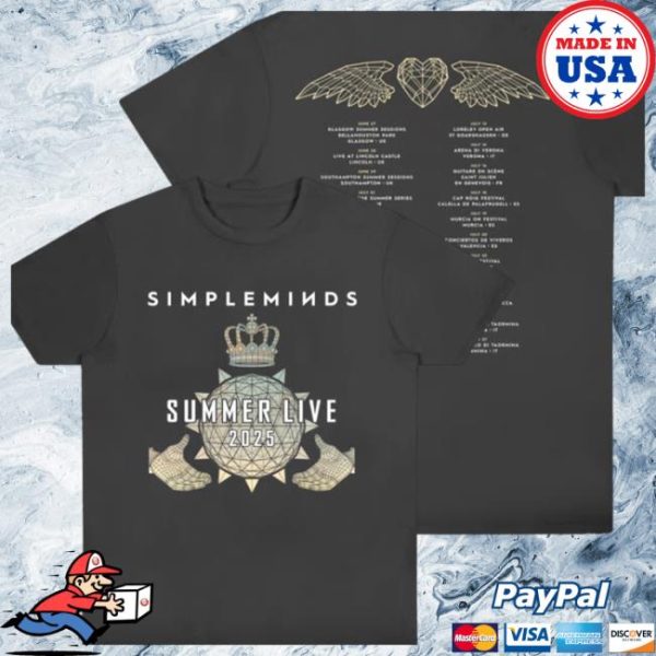 Simple Minds Store Merch Claddagh Summer Live Itinerary T-Shirt