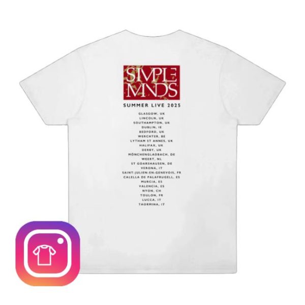 Simple Minds Store Merch Once Upon A Time Anniversary Itinerary T-Shirt