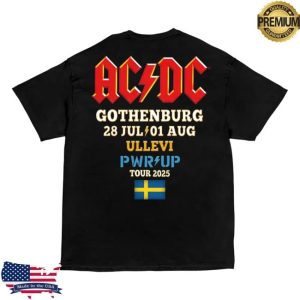Acdc Store Merch Gothenburg Pwr Up Event Tour T-Shirt