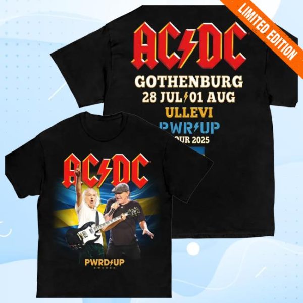 Acdc Store Merch Gothenburg Pwr Up Event Tour T-Shirt
