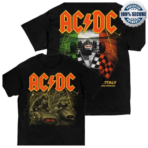 Acdc Store Merch Imola Pwr Up Tour T-Shirt