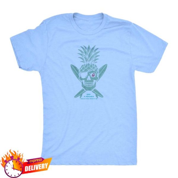 Oib Kahuna Store Merch 2025 Green Skull Pink Shark Jolly Roger Shirt