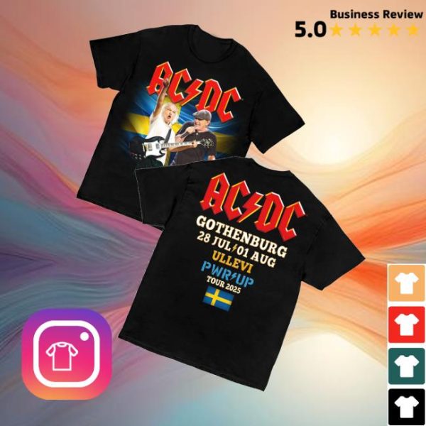Acdc Merch Gothenburg Pwr Up Event Tour T Shirt