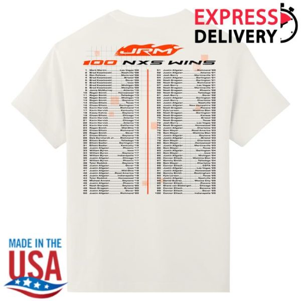 Nascar Store Merch Men’s Connor Zilisch Jr Motorsports Official Team Apparel Cream 2025 Pennzoil 250 100Th Xfinity Series Wins Race Win T-Shirt
