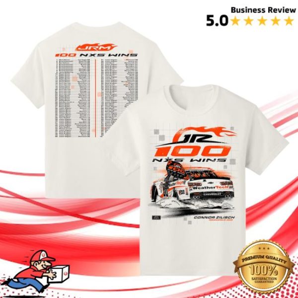 Nascar Store Merch Men’s Connor Zilisch Jr Motorsports Official Team Apparel Cream 2025 Pennzoil 250 100Th Xfinity Series Wins Race Win T-Shirt