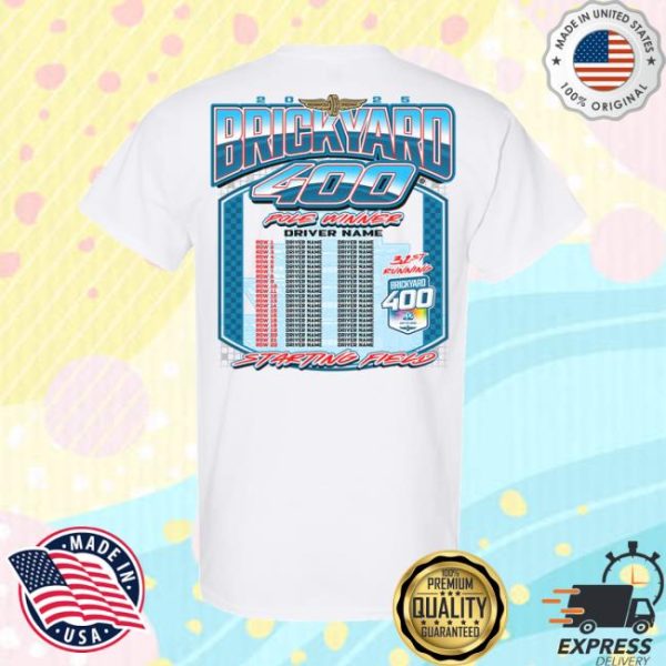 Indianapolis Motor Speedway Store Merch 2025 Brickyard 400 Starting Field T-Shirt