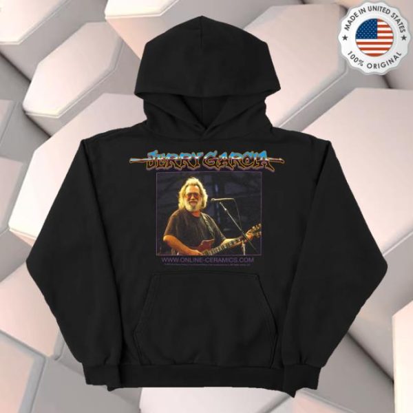 Online Ceramics Merch Store Shop Jerry Garcia Jerry Portrait Black Hoodie