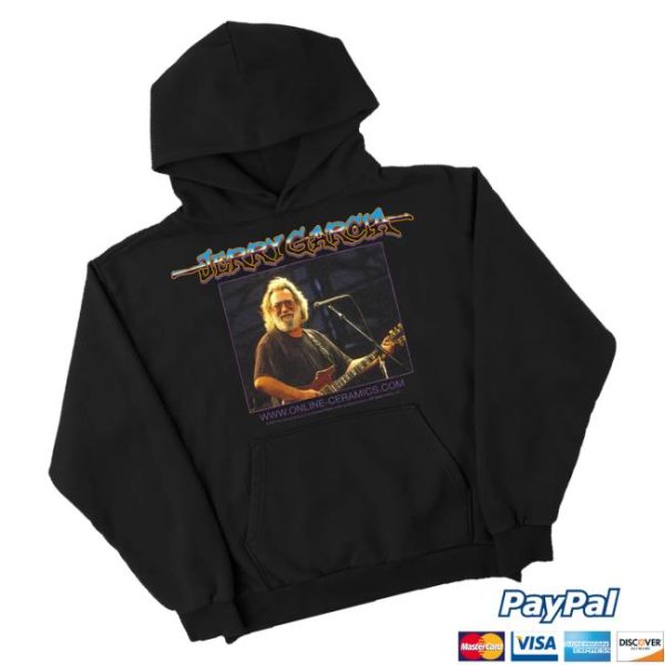 Online Ceramics Merch Store Shop Jerry Garcia Jerry Portrait Black Hoodie