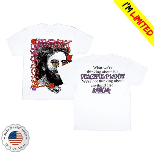 Online Ceramics Merch Store Shop Jerry Garcia Peaceful Planet White Tee