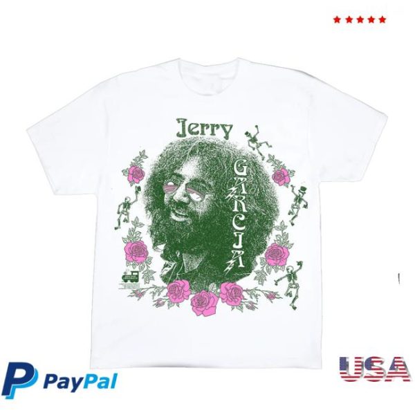 Online Ceramics Merch Store Shop Jerry Garcia Rosebud White Tee
