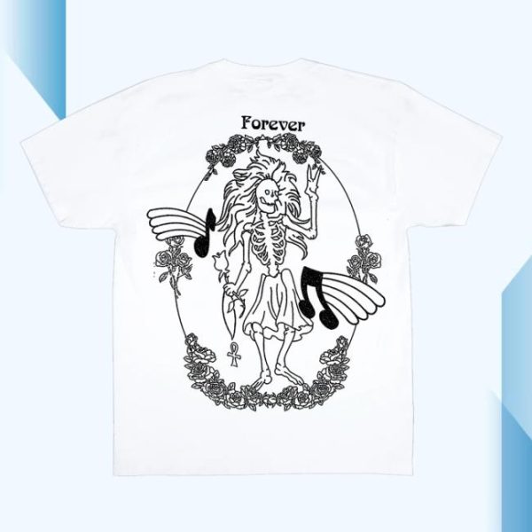 Online Ceramics Merch Store Shop Jerry Garcia Rosebud White Tee