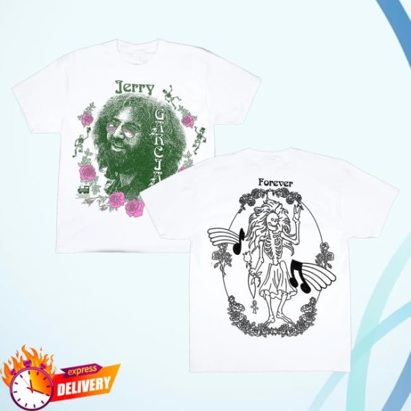 Online Ceramics Merch Store Shop Jerry Garcia Rosebud White Tee