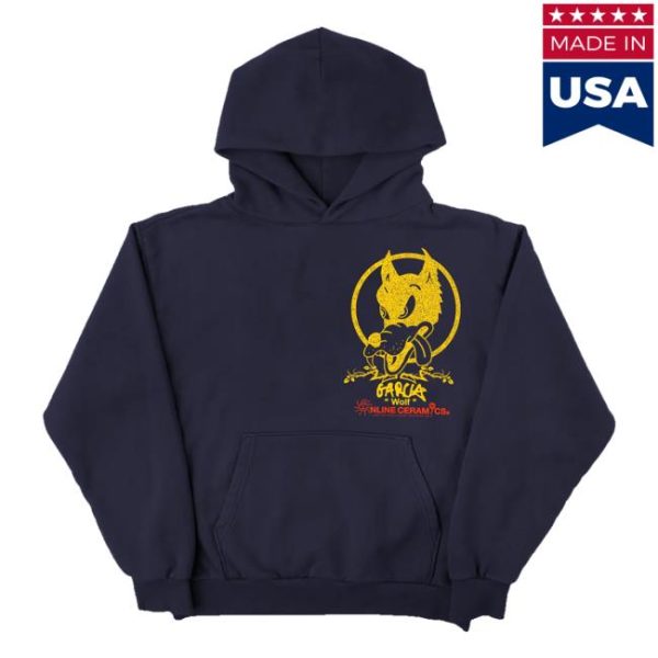 Online Ceramics Merch Store Shop Jerry Garcia Wolf Navy Hoodie