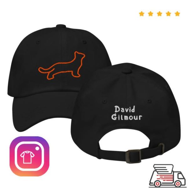 David Gilmour Merch Store Shop Black Cat Embroidered Hat