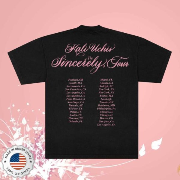 Shop Kali Uchis Store Merch Sincerely, Tour Date Back Black Tee