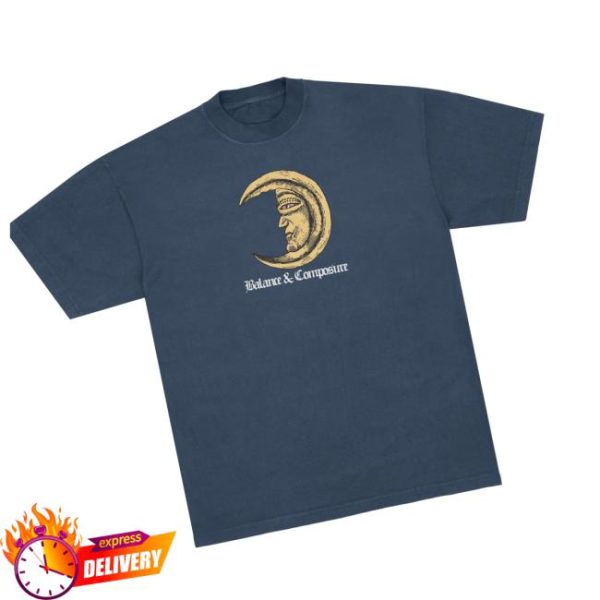 Balancedcomp Store Merch Moon Navy Blue T-Shirt