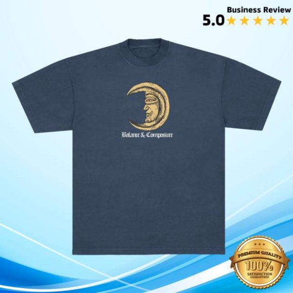 Balancedcomp Store Merch Moon Navy Blue T-Shirt