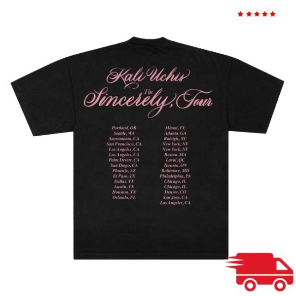 Kali Uchis Merch Store Shop Sincerely Tour Date Back Tee Black