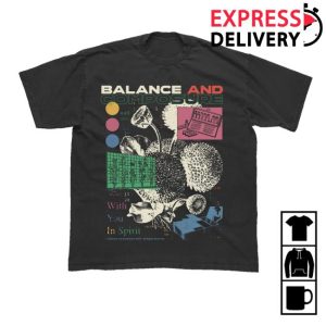 Balance And Comp Band Merch Floral Black T-Shirt
