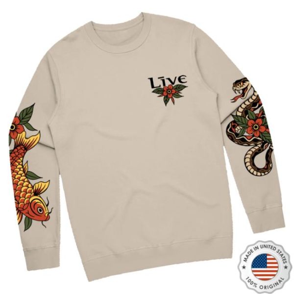 Live The Band Merch Store Shop Koi Fish Sweatshirt