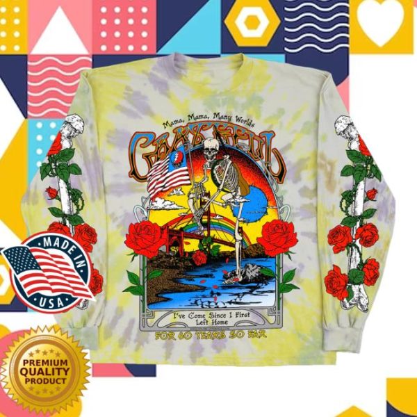 Online Ceramics Merch Store Shop Grateful For 60 Years Tie Dye Long Sleeve