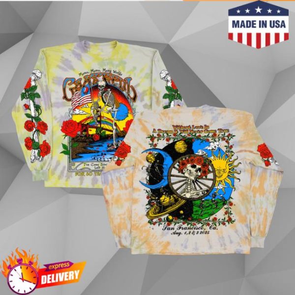 Online Ceramics Merch Store Shop Grateful For 60 Years Tie Dye Long Sleeve