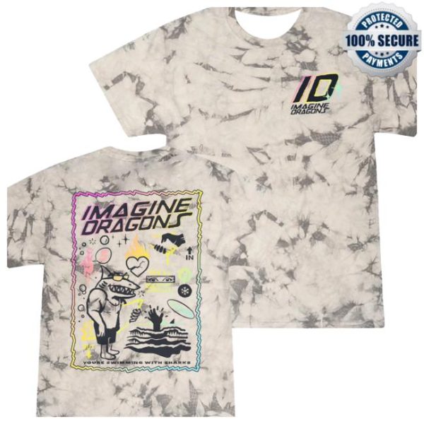 Imagine Dragons Music Store Merch Sharks Tie Dye Tee